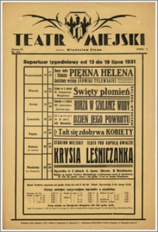 [Afisz:] Repertuar tygodniowy od 13 do 19 lipca 1931 r.