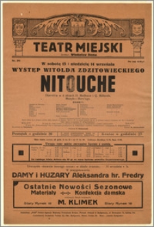 [Afisz:] Nitouche. Operetka w 4 aktach H. Meilhaca i Q. Millanda