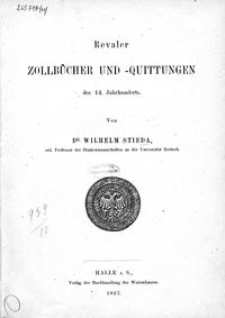 Revaler Zollbücher und -quittungen des 14. Jahrhunderts