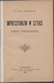 Impressyonizm w sztuce : rzymskiej i starochrześciańskiej