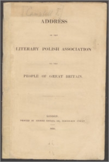Address of the Literary Polish Association to the People of Great Britain