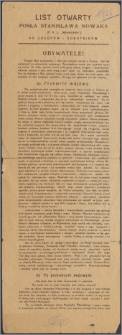 List otwarty Posła Stanisława Nowaka (P.S.L.) do chłopów i robotników
