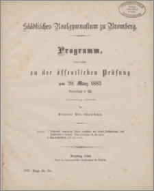 Programm, durch welches zu der öffentlichen Prüfung am 20 März 1883