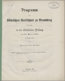 Programm der Städtischen Realschule zu Bromberg [...]