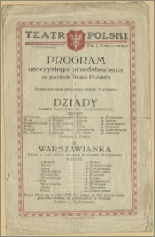 [Program:] Program uroczystego przedstawienia na przyjęcie Wojsk Polskich