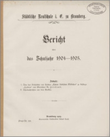 Bericht über das Schuljahr 1904-1905
