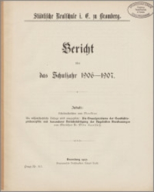 Bericht über das Schuljahr 1906-1907