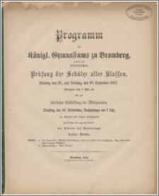 Programm des Königl. Gymnasiums zu Bromberg