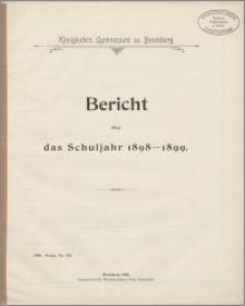 Bericht das Schuljahr Ostern 1898-1899