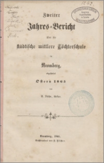Zweiter Jahres-Bericht über die Städtische mittlere Töchterschule in Bromberg
