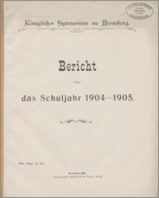 Bericht über das Schuljahr 1904-1905