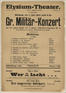 [Afisz:] Gr. Militär-Konzert. 1914-07-01