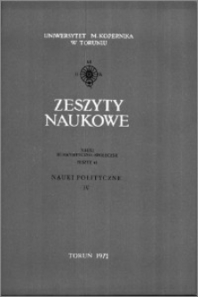 Acta Universitatis Nicolai Copernici. Nauki Humanistyczno-Społeczne. Nauki polityczne, z. 4 (41), 1971