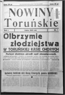 Nowiny Toruńskie 1931, R. I, nr 1