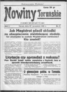 Nowiny Toruńskie 1931, R. I, nr 9