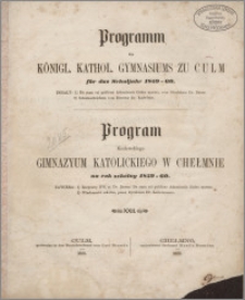 Programm des Königl. kathol. Gymnasium zu Culm für das Schuljahr 1859-1860