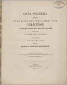 Programm des Königl. kathol. Gymnasium zu Culm für das Schuljahr 1865-1866