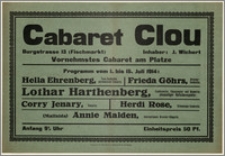 [Afisz:] Cabaret Clou. 01-07-1914 - 15-07-1914