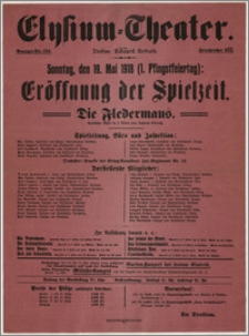 [Afisz:] Die Fledermaus. Komische Oper in 3 Akten von Johann Strauss