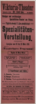 [Afisz:] Spielplan vom 16. bis 31. März 1918