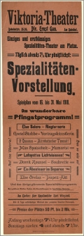 [Afisz:] Spielplan vom 16. bis 31. Mai 1918