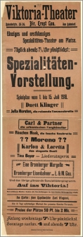 [Afisz:] Spielplan vom 1. bis 15. Juli 1918