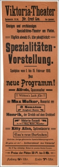 [Afisz:] Spielplan vom 1. bis 15. Februar 1919