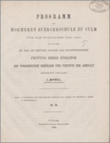 Programm der hoeheren Buergerschule zu Culm für das Schuljahr 1865-66