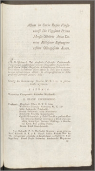 Actum in Curia Regia Varsaviensi Die Vigesima Prima Mensis Octobris Anno Domini Millesimo Septingentesimo Octuagesimo Sexto [...] : [Inc.:] Osoby do Kommissyi Skarbu W. X. Lit. ex pluralitate wybrane [...]