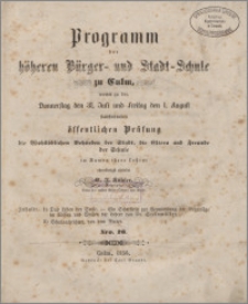 Programm der höheren Bürger- und Stadt-Schule zu Culm