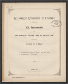 XXI. Jahresbericht über das Schuljahr Ostern 1886 bis Ostern 1887 [...]