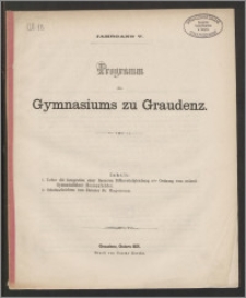 Programm des Gymnasiums zu Graudenz