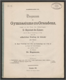 Programm des Gymnasiums zu Graudenz [...]