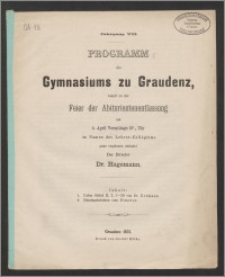 Programm des Gymnasiums zu Graudenz [...]