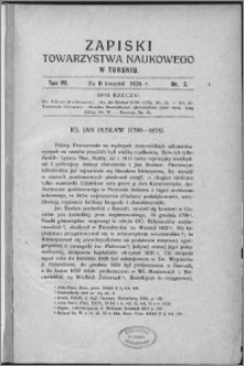Zapiski Towarzystwa Naukowego w Toruniu, T. 7 nr 2, (1926)