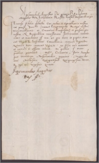 Zygmunt August król polski poleca Spytkowi Jordanowi kasztelanowi sądeckiemu, podskarbiemu koronnemu wypłacić kancelarii królewskiej 300 grzywien na jej potrzeby