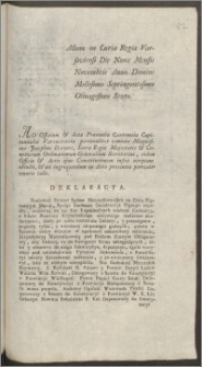 Actum in Curia Regia Varsaviensi Die Nona Mensis Novembris Anno Domini Millesimo Septingentesimo Octuagesimo Sexto [...] : [Inc.:] Deklaracya