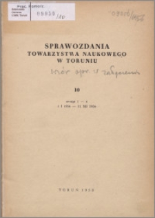 Sprawozdania Towarzystwa Naukowego w Toruniu 1956, nr 10