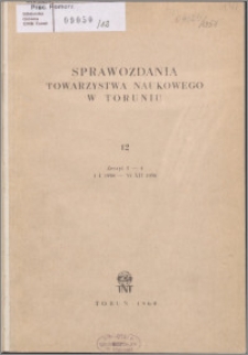 Sprawozdania Towarzystwa Naukowego w Toruniu 1958, nr 12