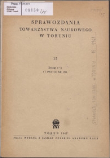 Sprawozdania Towarzystwa Naukowego w Toruniu 1961, nr 15