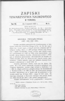 Zapiski Towarzystwa Naukowego w Toruniu, T. 7 nr 5, (1927)
