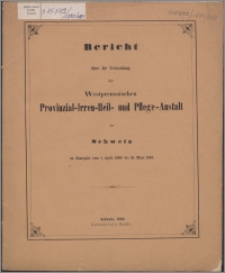 Bericht über die Verwaltung der Westpreussischen Provinzial-Irren-Heil- und Pflege-Anstalt zu Schwetz im Etatsjahr vom 1 April 1880 bis 31 März 1881