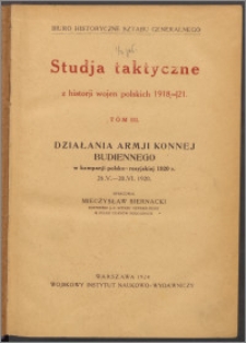 Działania armji konnej Budiennego w kampanji polsko-rosyjskiej 1920 r. : 26.V.-20.VI.1920