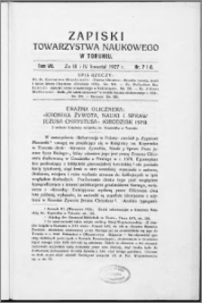 Zapiski Towarzystwa Naukowego w Toruniu, T. 7 nr 7/8, (1927)