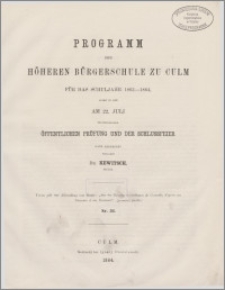 Programm der höheren Bürgerschule zu Culm für das Schuljahr 1863-64