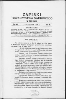 Zapiski Towarzystwa Naukowego w Toruniu, T. 7 nr 10, (1928)