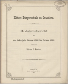 II. Jahresbericht über das Schuljahr Ostern 1889 bis Ostern 1890 [...]