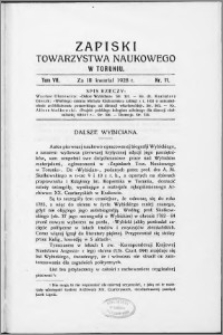 Zapiski Towarzystwa Naukowego w Toruniu, T. 7 nr 11, (1928)