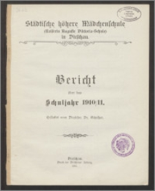 Bericht über das Schuljahr 1910/11 [...]