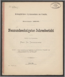 Königliches Gymnasium zu Conitz. Schuljahr 1889/90. Neunundsechzigster Jahresbericht